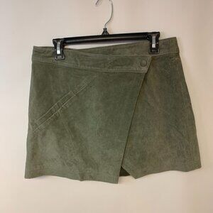 Blanknyc Womens Skirt SZ 29 Suede Mini Green Wrap NWT Asymmetrical Schoolgirl